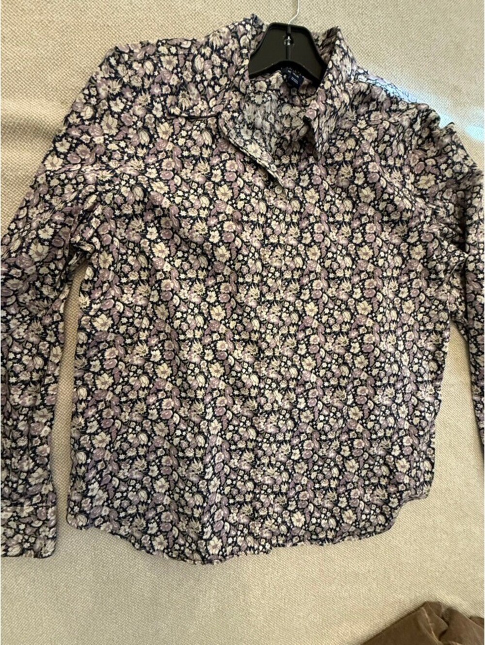 CHAPS Floral Print No Iron Button-Up Shirt